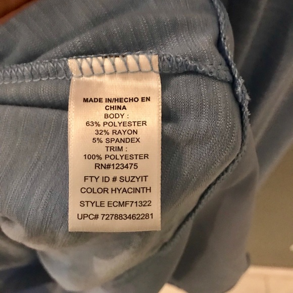 NWT Ellen Tracy Top Blue, Medium Bow - Picture 7 of 7